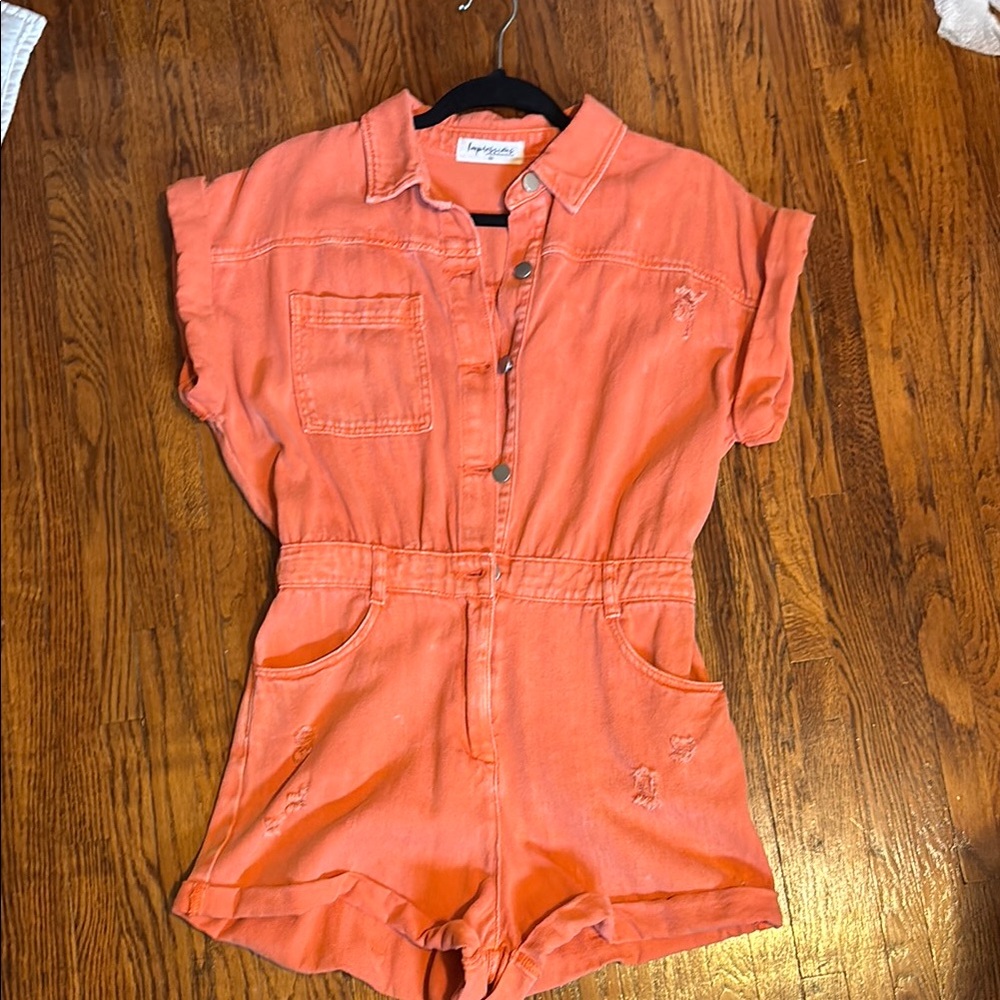 Game day Orange One Piece Romper
